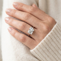 Bague de fiançailles en moissanite pour femme, en argent sterling 925 plaqué or, avec diamant taille émeraude et poire VVS couleur D, 3,5 carats au total, bijoux pour femme