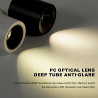LOSO Commercial Home Office Store Hotel Fer Noir Blanc 12W Spot LED COB monté en surface au plafond