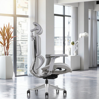 Chaise de bureau ergonomique en tissu moderne et tendance, base en alliage d'aluminium, pivotante, soutien lombaire réglable, chaise certifiée