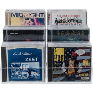 Support de rangement pour CD en acrylique transparent de qualité supérieure à 3 niveaux, support de table compact pour <span class=keywords><strong>disques</strong></span>, organisateur de médias, présentoir - Product Image 5