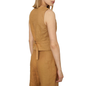 Conjuntos de chaleco de lino para mujer, moda de verano personalizada, traje elegante informal, Tops para mujer - Product Image 2