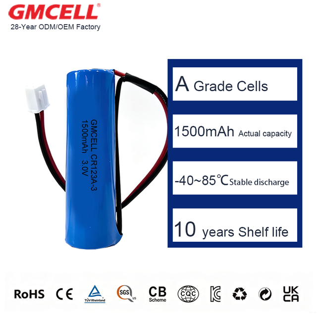 CR123A Lithium Battery 3V LiMnO2 Primary Battery Manufacturer for Smart Meter OEM Supply