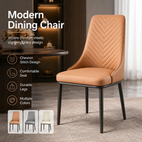 Moderner Chevron-Stich Esszimmerstuhl Weich Gepolsterter Sitz Langlebige Metallbeine Mehrfarbig für Restaurant Hotel Café Möbel