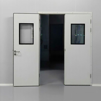 Porte de salle blanche d'hôpital moderne, résistante au feu et à l'eau - Porte battante en acier galvanisé avec isolation thermique pour usage intérieur