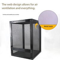 Terrarium pour reptiles (caméléons, lézards, serpents) - Cage à reptiles en alliage d'aluminium détachable avec ventilation, emballage en boîte