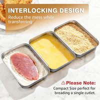 Ensemble de moules à pâte à frire 3 pièces en acier inoxydable empilables, compatibles four et lave-vaisselle, pour viande, poulet, poisson