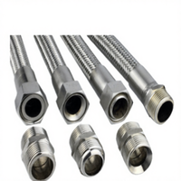 Tuyau hydraulique tressé en acier inoxydable zingué haute pression avec connecteur à bride pour dosage chimique, résistant aux produits chimiques