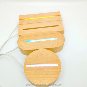 Lampada Notturna LED in Acrilico Trasparente con Base in Legno, Lavagna per Messaggi Personalizzabile, Forma Rotonda, Ovale o Rettangolare, per Camera da Letto - Product Image 5