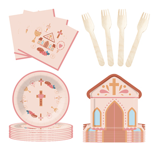 ชุดอุปกรณ์ตกแต่งงานเลี้ยงเปิดเผยเพศลูกน้อย DAMAI จานกระดาษ ผ้าเช็ดปากแบบใช้แล้วทิ้ง ของตกแต่งโต๊ะสำหรับงานเลี้ยงฉลองทารก สำหรับ 8 ท่าน - Product Image 4