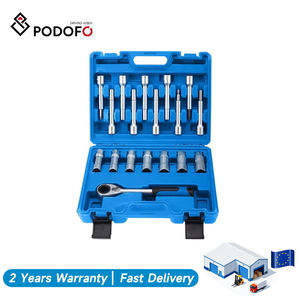 Podofo 18PCs Shock Strut Dome Bearing Tool <b>Box</b> for BMW/VW/Benz Steering Hub Suspension Shock Absorber Strut Nut <b>Removal</b> Tool Set - Product Image 1