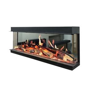 Chimenea de Vidrio Espejado de 100 Pulgadas con Vista de 3 Lados, 9 Colores de <span class=keywords><strong>Llama</strong></span>, Calentador de 750/1200W con Control Remoto - Product Image 1
