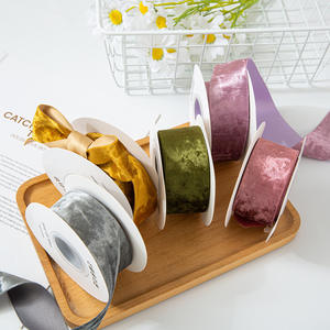 3.8cm <span class=keywords><strong>Flocage</strong></span> Velours Sangle DIY Cadeau Emballage Rubans Gâteau Accessoire Décoration Ruban Tissé Ruban - Product Image 2