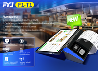 Terminal POS Inteligente de Alto Rendimiento F1-T1 con Doble Impresión 58mm/80mm, Pantalla Táctil Android de 11 Pulgadas, Lector NFC de Escritorio