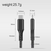 Cable USB Tipo C a C de 65W 60W, 3.25A, Cable de Datos de Carga Rápida, Cable Trenzado de Nailon Tipo C2C, Carga Rápida PD para MacBook o Laptop