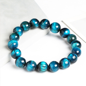 Pulsera de Piedras Naturales JD GEMS, Cuentas Redondas de Piedra Azul, Cuerda Elástica, para Hombre y Mujer, Pulsera de Ojo de Tigre Azul, Pulseras de Buda - Product Image 3