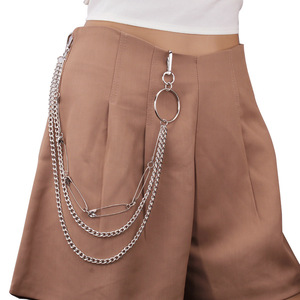 European American Waist <b>Chain</b> Multi Layered Zinc Alloy Heart Shape Punk Hip Hop Fashion Pants <b>Chain</b> Daily Wear - Product Image 3