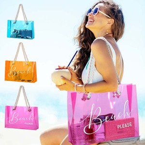 Borsa regalo da spiaggia in PVC trasparente impermeabile trasparente con logo personalizzato - Product Image 3