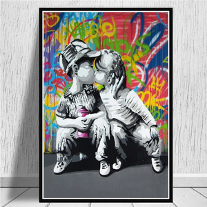 Venta al por mayor de grafiti callejero arte de la pared impresiones en lienzo abstracto Pop Art <span class=keywords><strong>Banksy</strong></span> poster lienzo pintura <span class=keywords><strong>cuadros</strong></span> de pared para decoración del hogar - Product Image 2