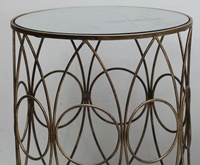 Nouveau Style Offre Spéciale table de Console moderne en métal avec miroir, ensemble de deux décorations pour la maison