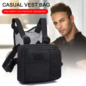 Rompi Taktis Outdoor Fashion Pria Unisex dengan Chest Rig Streetwear Tas Selempang Resleting Poliester untuk Perjalanan - Product Image 2