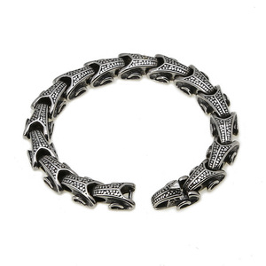 Pulsera vikinga para hombre, joyería pagana nórdica de acero inoxidable, pulsera de cadena de estilo motorista gótico, accesorio de Guerrero nórdico Medieval - Product Image 2