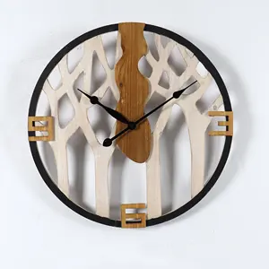 Wooden Wall Clocks Antique 2024 Interior Customized Mdf Clock Wall For Home Decor