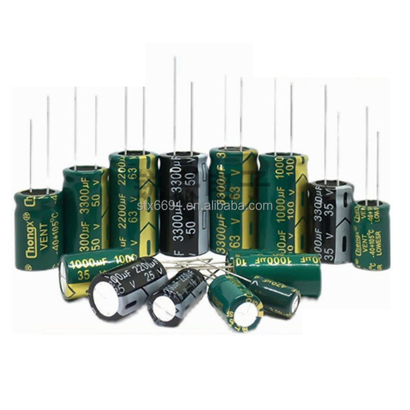Condensador De Aluminio De 6,3 V, 10V, 16V, 25V, 35V, 50V, 63V, 100V