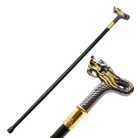 Canne de marche en métal noir doré de luxe, canne décorative élégante pour homme, canne de cosplay élégante