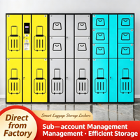 Casiers à bagages intelligents en libre-service, armoires de rangement connectées en réseau avec code QR pour supermarchés, gares et sites touristiques