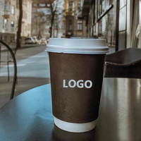 Tasse en papier à Double paroi, vente en gros, écologique, à emporter, LOGO personnalisé, tasse à café jetable, 16oz, 500ml