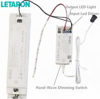 Contrôleur de lumière LED Letaron DC12/24V 5000mA 60/120W avec capteur infrarouge, variateur d'intensité et interrupteur CCT à commande gestuelle
