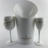Seau refroidisseur de vin en acrylique blanc 4L pour les fêtes à domicile