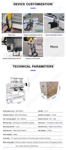 Máquina de Bordar Industrial de Alta Velocidad |   Máquina de Bordar Computarizada 3D de Dos Cabezas, 12/15 Agujas, Plana y Automática para Gorras y Camisetas - Product Image 4