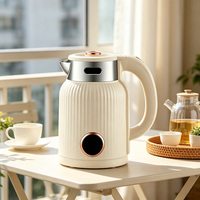 Bouilloire électrique portable en acier inoxydable de 1,8 L, 1500 W, arrêt automatique, base rotative à 360° pour usage domestique, hôtelier et en cuisine