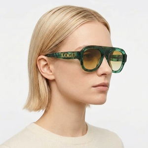 <strong>Round</strong> Green <strong>Frame</strong> <strong>Sunglasses</strong> Oversized High Quality Designer Women Glasses Polarized Uv400 Luxury 2026 Acetate <strong>Sunglasses</strong> - Product Image 1