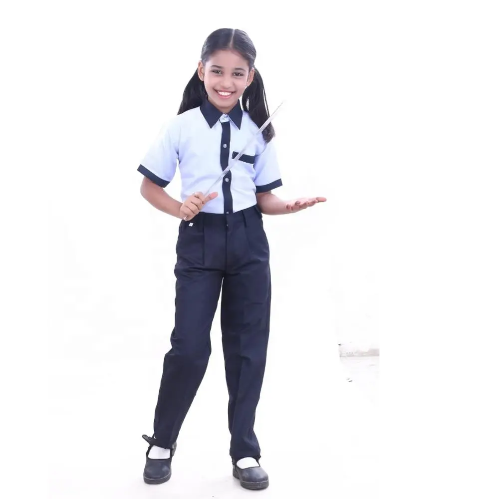 Uniforme scolaire de Style indien, chemises bleues et pantalon complet, 1 pièce