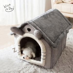 Fashionable Modern Indoor Warm Pet <b>Bed</b> Tent House Soft Dog Kennel Removable Cushion for Small Medium Large Pets Fiber Material - Product Image 4