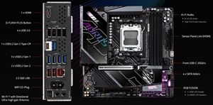 GIGA B850M <span class=keywords><strong>AORUS</strong></span> PRO WIFI7 Micro-ATX Placa base para juegos de escritorio AMD B850 DDR5 <span class=keywords><strong>AM5</strong></span> Placa base - Product Image 3