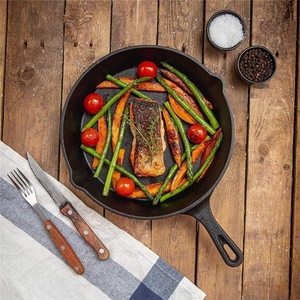 Poêles <span class=keywords><strong>à</strong></span> frire rondes en fonte pré-assaisonnées pour grillades de steak, vente en gros en petites quantités - Product Image 5