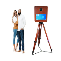 Photo Booth Pernikahan Kayu Vintage Murah Baru, Harga Grosir Mesin Photo Booth Kayu Retro Dengan Printer dan Kamera