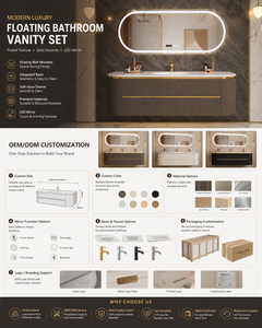 <span class=keywords><strong>Mobile</strong></span> da <span class=keywords><strong>Bagno</strong></span> Sospeso di Lusso Curvo a Coste in Stile Australiano con Luce per Casa/Hotel - Product Image 6