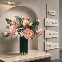 Fleurs de pivoine artificielles en soie, 28 couches, aspect réaliste, pour la décoration de la maison, du salon, et les arrangements floraux de mariage