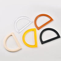 Poignées en résine en forme de D pour sacs en plastique – Accessoires écologiques transparents jaunes, oranges, noirs, blancs