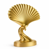 Ensemble de trophées artistiques dorés, 6 styles de design moderne, coupe de récompense en métal sculptée en forme de flamme ajourée en nid d'abeille, gravure au poinçon pour cérémonie