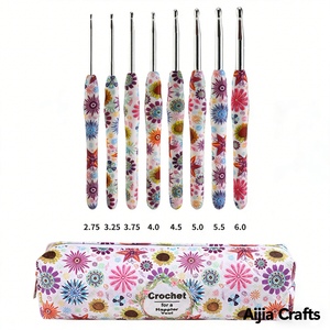 Ensemble de 14 crochets à poignée souple en TPR, motif cachemire, <span class=keywords><strong>pour</strong></span> tricot de pulls et <span class=keywords><strong>écharpe</strong></span>s, norme américaine - Product Image 5