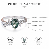 Bague de promesse pour femme en argent sterling 925, style bohème, forme de feuille de poire, pour mariage, fiançailles, anniversaire, usage quotidien