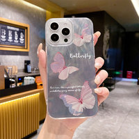 Coque de téléphone transparente antichoc Ins Ice Blue Butterfly compatible avec 17 TPU pour 16/15 Vortex, vente en gros