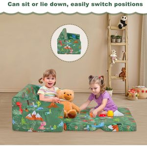 Yoonnie <span class=keywords><strong>2</strong></span>合1敞篷儿童泡沫沙发沙发舒适天鹅绒学步侧袋婴儿敞篷床 - Product Image 2