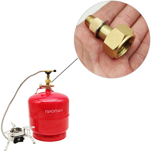 Adaptateur de réservoir de propane pour cuisinière à gaz portable, connecteur en laiton pour utilisation en camping en plein air - Product Image 1