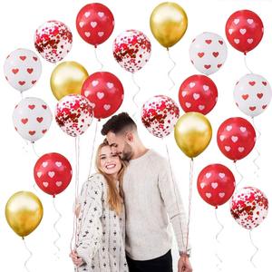 Palloncini con Coriandoli <span class=keywords><strong>a</strong></span> Forma di Cuore, 42 Pezzi, 12 Pollici, Rosso Bianco e Oro, per San Valentino, Festa della Mamma, Matrimonio, Fidanzamento - Product Image 4